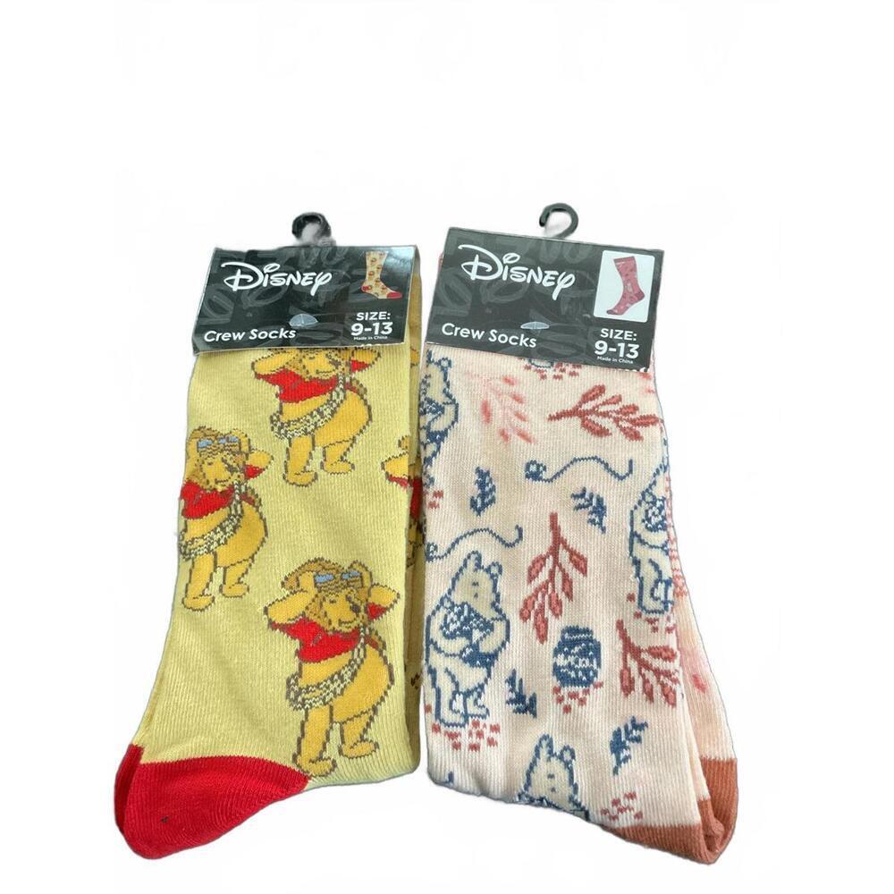 Disney Winnie the Pooh Crew Socks - Size 9-13, 2 Pairs